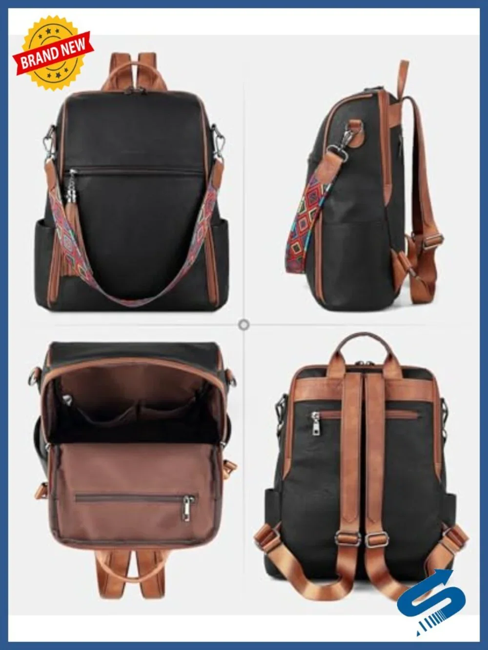 Waterproof Faux Leather Backpack for Women, 13